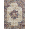 Benzara 7 X 5 Feet  Polyester Rug with Woven Medallion Pattern, Beige and Brown