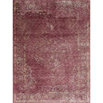 Benzara 7 X 5 Feet  Polyester Rug with Distressed Medallion Pattern, Red