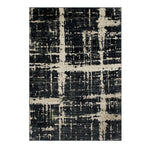 Benzara 7 X 5 Feet Polypropylene Rug with Dripping Pattern, Black and White