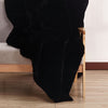 Benzara 60 X 50 Inch Polyester Throw with Fur Like Texture, Black
