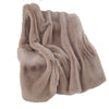 Benzara 60 X 50 Inch Polyester Throw with Fur Like Texture, Brown