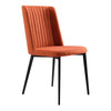 Benzara Fabric Dining Chair with Vertically Stitched Backrest, Set of 2, Orange