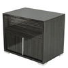 Benzara 2 Drawers Nightstand with Silver Accents and Block Feet, Dark Gray