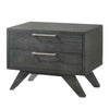 Benzara 2 Drawer Wooden Nightstand with Slanted Tapered Legs, Gray