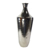 Benzara BM215109 Contemporary Iron Vase with Flared Neck and Rimmed Opening, Silver