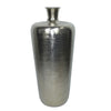 Benzara BM215112 Contemporary Iron Vase with Tapered Body and Rimmed Opening, Silver