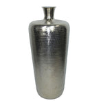 Benzara BM215112 Contemporary Iron Vase with Tapered Body and Rimmed Opening, Silver