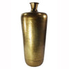 Benzara BM215113 Traditional Style Iron Vase with Tapered Body and Rimmed Opening, Gold