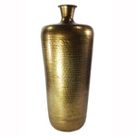Benzara BM215113 Traditional Style Iron Vase with Tapered Body and Rimmed Opening, Gold