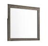 Benzara Rectangular Grained Wooden Frame Dresser Mirror, Brown and Silver