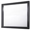 Benzara Molded Wooden Frame Dresser Top Mirror, Black and Silver