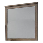 Benzara Transitional Style Wooden Frame Rectangular Dresser Mirror, Brown and Silver