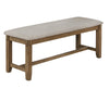 Benzara Fabric Upholstered Wooden Frame Bench with Chamfered Legs, Gray and Brown