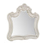 Benzara Dresser Top Mirror with Arched Top and Curved Details, White and Silver