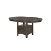 Benzara Extendable Round Wooden Dining Table with Open Bottom Shelf, Gray