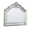 Benzara Scalloped Design Mirror with Crown Top and Wooden Molded Details, Silver