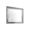 Benzara Contemporary Style Rectangular Wooden Mirror with Beveled Edge, Gray