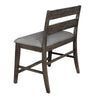 Benzara BM215318 Transitional Ladder Style High Back Bench with Fabric Padded Seating, Gray