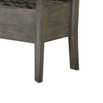 Benzara Ladder Back Design Bench with Lift Top Storage and Sloped Armrests, Gray