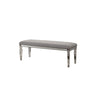 Benzara Fabric Upholstered Bench with Acrylic Legs and Silver Accents, Gray