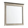 Benzara Rectangular Dresser Top Beveled Mirror with Wooden Frame, Beige and Silver