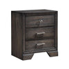 Benzara BM215428 2 Drawer Wooden Nightstand with Metal Bar and Knob Pulls, Dark Brown