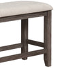 Benzara Counter Height Bench with Fabric Upholstered Seat, Brown and Beige