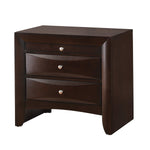 Benzara BM215448 2 Drawer Nightstand with Faux Diamond Front Pull Out Tray, Brown