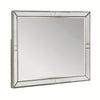 Benzara Rectangular Dresser Top Mirror with Beaded Details, Silver