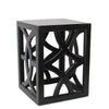 Benzara BM215622 Contemporary Style Square Side Table with Open Lattice Design, Black