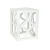 Benzara BM215623 Contemporary Style Square Side Table with Open Lattice Design, White