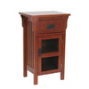 Benzara BM215624 1 Drawer Mission Style Cabinet with Rectangular Top and Slatted Sides,Brown