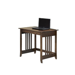 Benzara BM215634 Rectangular Wooden Laptop Table with Slatted Side Panel, Brown