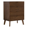 Benzara BM215646 Grained Wooden Frame Chest with 4 Drawers and AngLed Legs, Brown