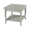 Benzara BM215664 Wooden End Table with Open Bottom Shelf and Sabre Legs, Gray