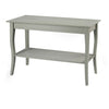 Benzara BM215665 Wooden Console Table with Open Bottom Shelf and Sabre Legs, Gray