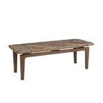 Benzara BM215783 Transitional Style Wooden Bench with Handwoven Top, Brown