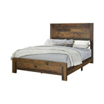 Benzara BM215790 Contemporary Style Twin Size Bed with Rustic Details, Dark Brown