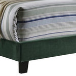 Benzara BM215881 Fabric Upholstered Full Size Bed with Scroll Headboard Design, Green