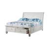 Benzara BM215899 Wooden Twin Bed with Outwardly Curved Headboard and Bottom Drawers, White