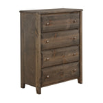 Benzara BM215918 Transitional Style Wooden Chest with 4 Drawer Setup and Tapered Legs, Brown