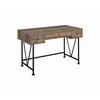 Benzara BM215980 Traditional Style Wooden Writing Desk with 3 Drawers, Rustic Oak and Black