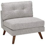 Benzara BM215985 Fabric Upholstered Armless Chair with Tufted Back and Splayed Legs, Gray