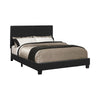 Benzara BM216027 Leatherette Upholstered Twin Size Platform Bed with Chamfered Legs, Black