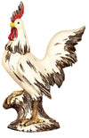 Benzara BM216401 Polystone Frame Rooster Sculpture with Stable Base, Antique White