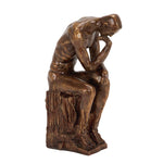 Benzara BM216402 Polystone Frame Thinking Man Sculpture with Stable Base, Brown