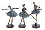 Benzara BM216404 Polystone Frame Ballet Girl Sculpture, Assortment of 3, Gray