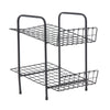 Benzara BM216409 2 Tier Metal Frame Magazine Rack with Tubular Legs, Black