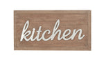 Benzara BM216416 Wooden Wall Sign with Metal Accent Kitchen Typography, Brown