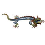 Benzara BM216424 Contemporary Metal Frame Gecko Wall Decor, Blue and Green